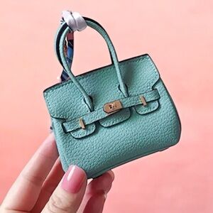 Mini bag keychain - light teal